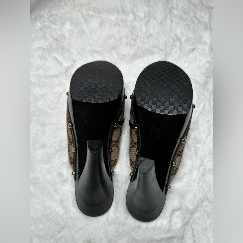 Gucci Women's Brown Monogram Mules - Picture 10 of 16